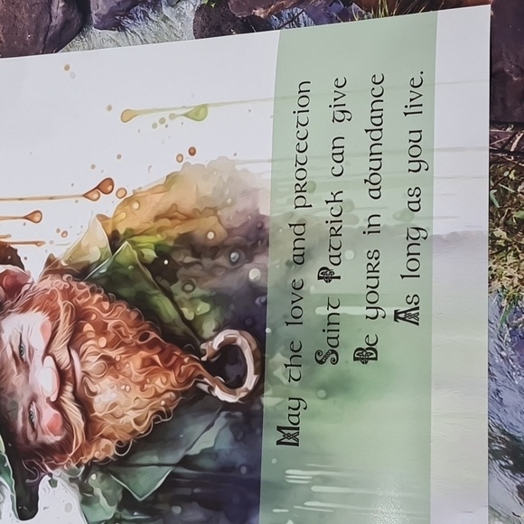 Sale! 16x20 St. Patricks Day Leprechaun Irish Blessing Watercolor‎ Oil Poster - Picture 5 of 9